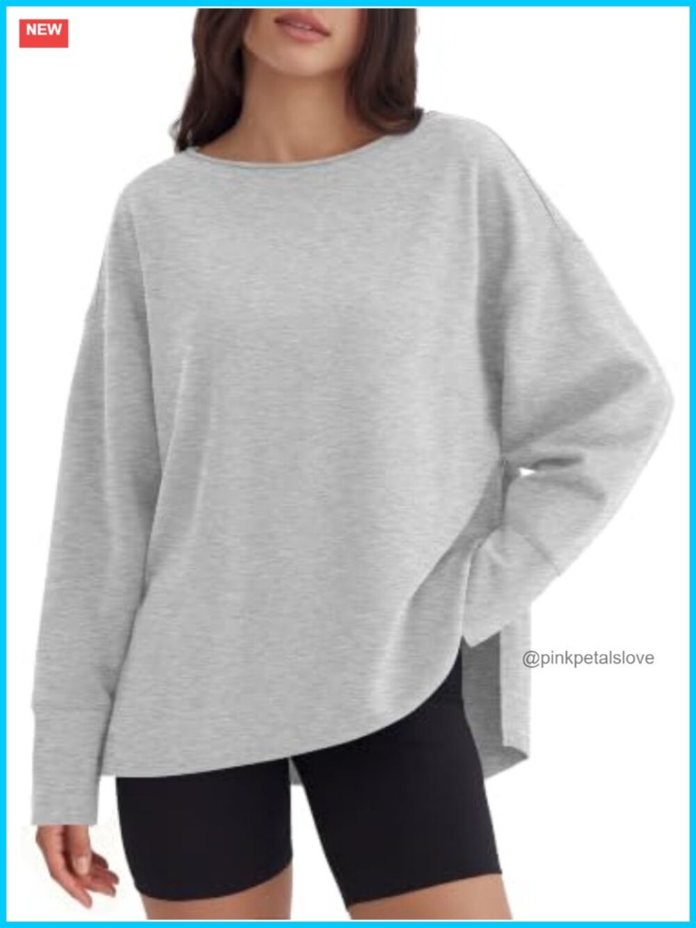 Oversized Boat Neck Sweatshirt Long Sleeve Tunic Pullover